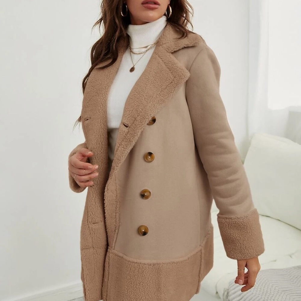 Cozy Teddy Button up Oversized Jacket Coat - Picture 6 of 6